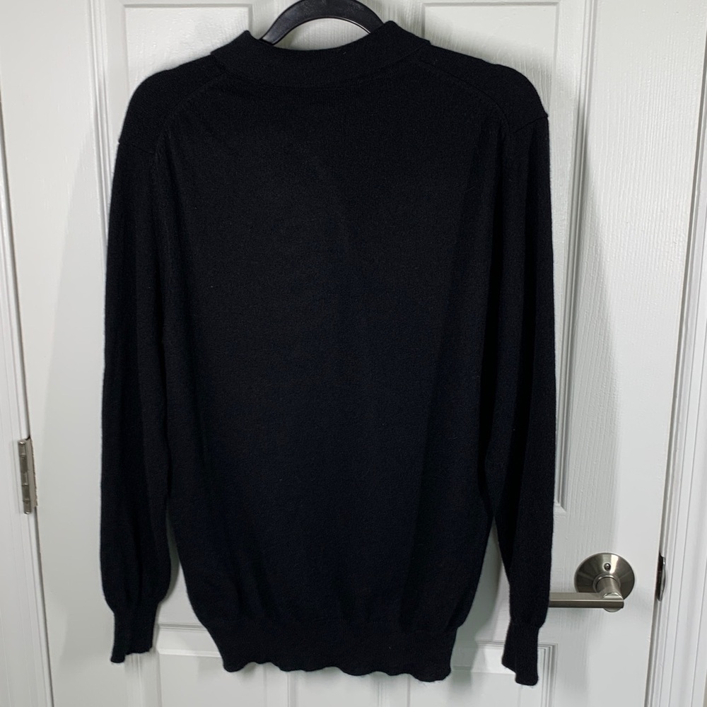 Cashmere Boutique black collared cashmere sweater size medium - Picture 2 of 9